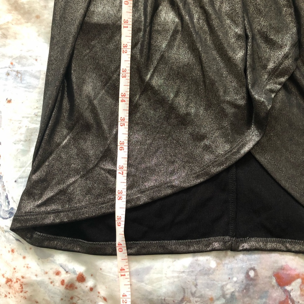 Guess Marciano | Black Metallic Silver Midi Wrap Dress NWOT - Picture 8 of 11
